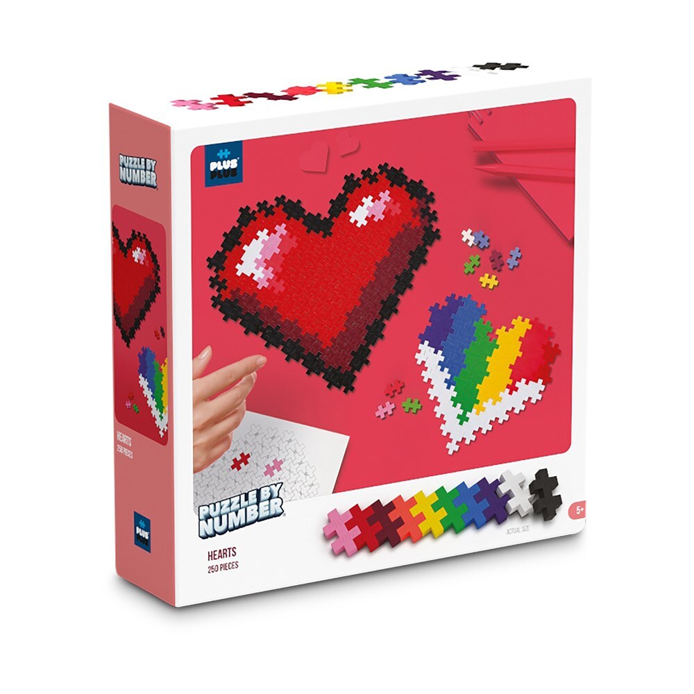 Plus-Plus Puzzle by Number Hearts Build/Create Kids Creative Fun Toy 5y+ (250 Pieces)