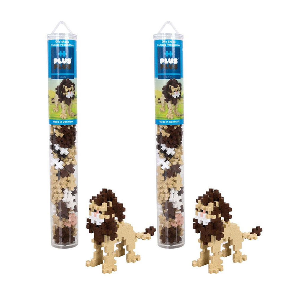 Plus-Plus 100pc Plus-Plus Lion Tube 2D Building Puzzle Kids Activity Learning Toy 5+ (2 Pack)