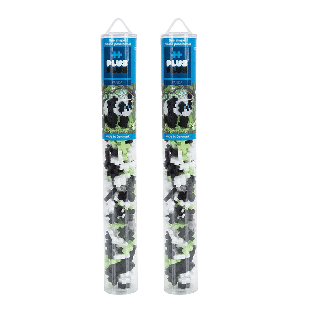 Plus-Plus 100pc Plus-Plus Panda Tube 2D Building Puzzle Kids Activity Learning Toy 5+ (2 Pack)