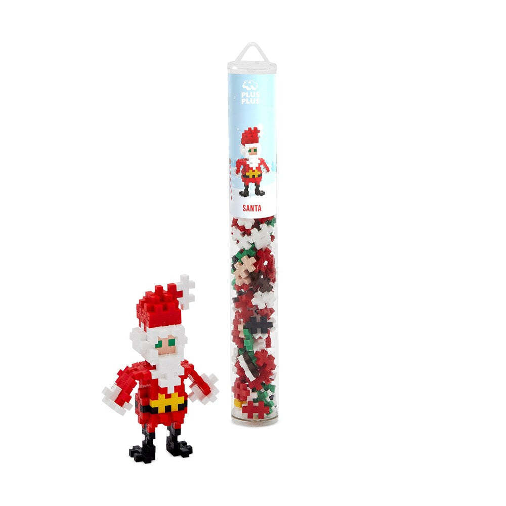 Plus-Plus 100pcs Santa Kids/Childrens DIY Building Blocks/Puzzle Tube 5y+