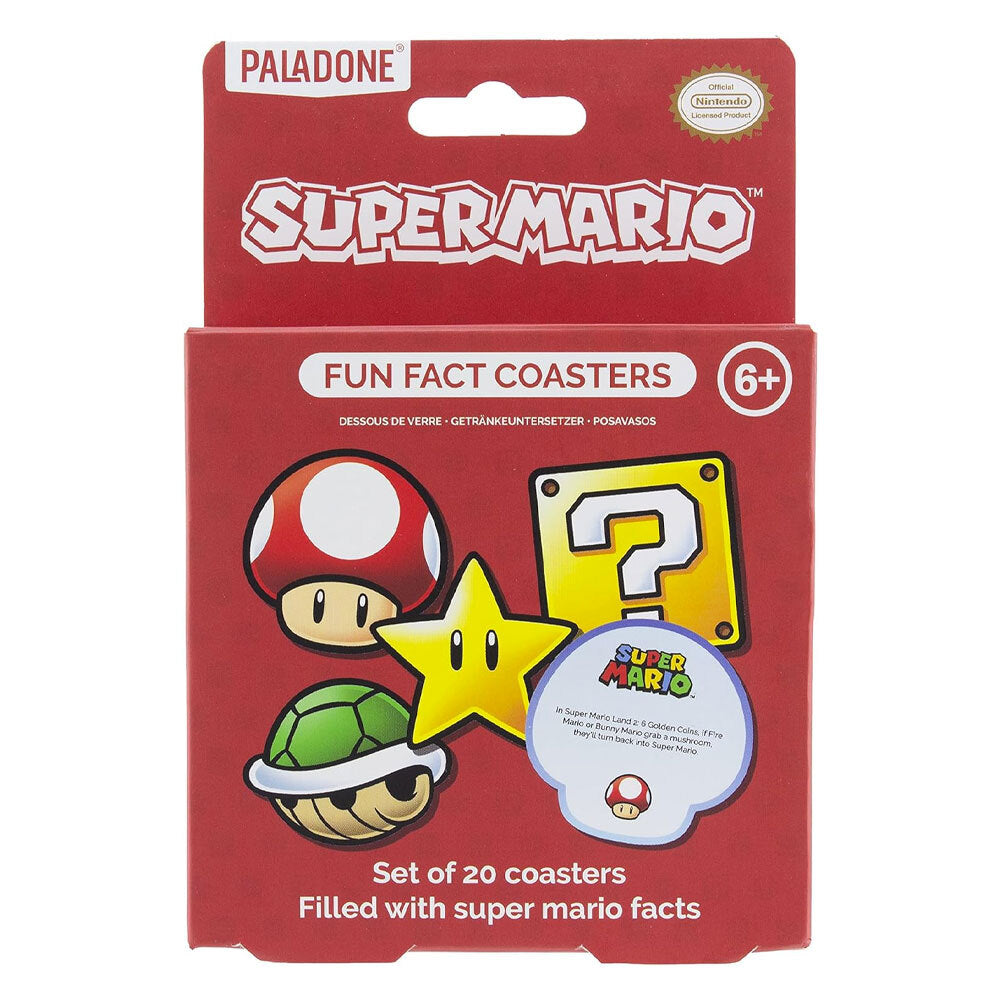 Nintendo Super Mario Fun Fact Themed Coasters Home Kitchen Barware 6+ (20 Pieces) — image 4