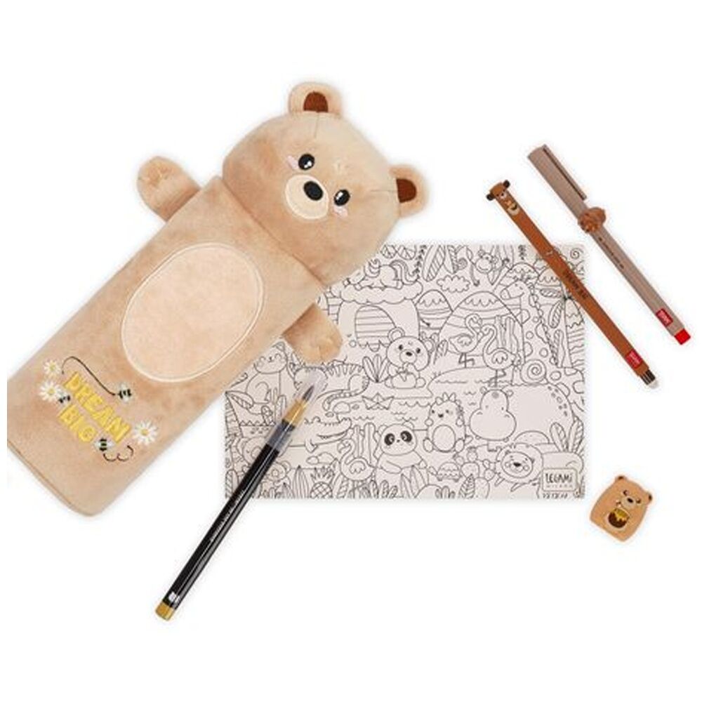 Legami 3y+ Plush Pencil Case Teddy Theme Super Soft w/Zip Kids Stationery — image 6