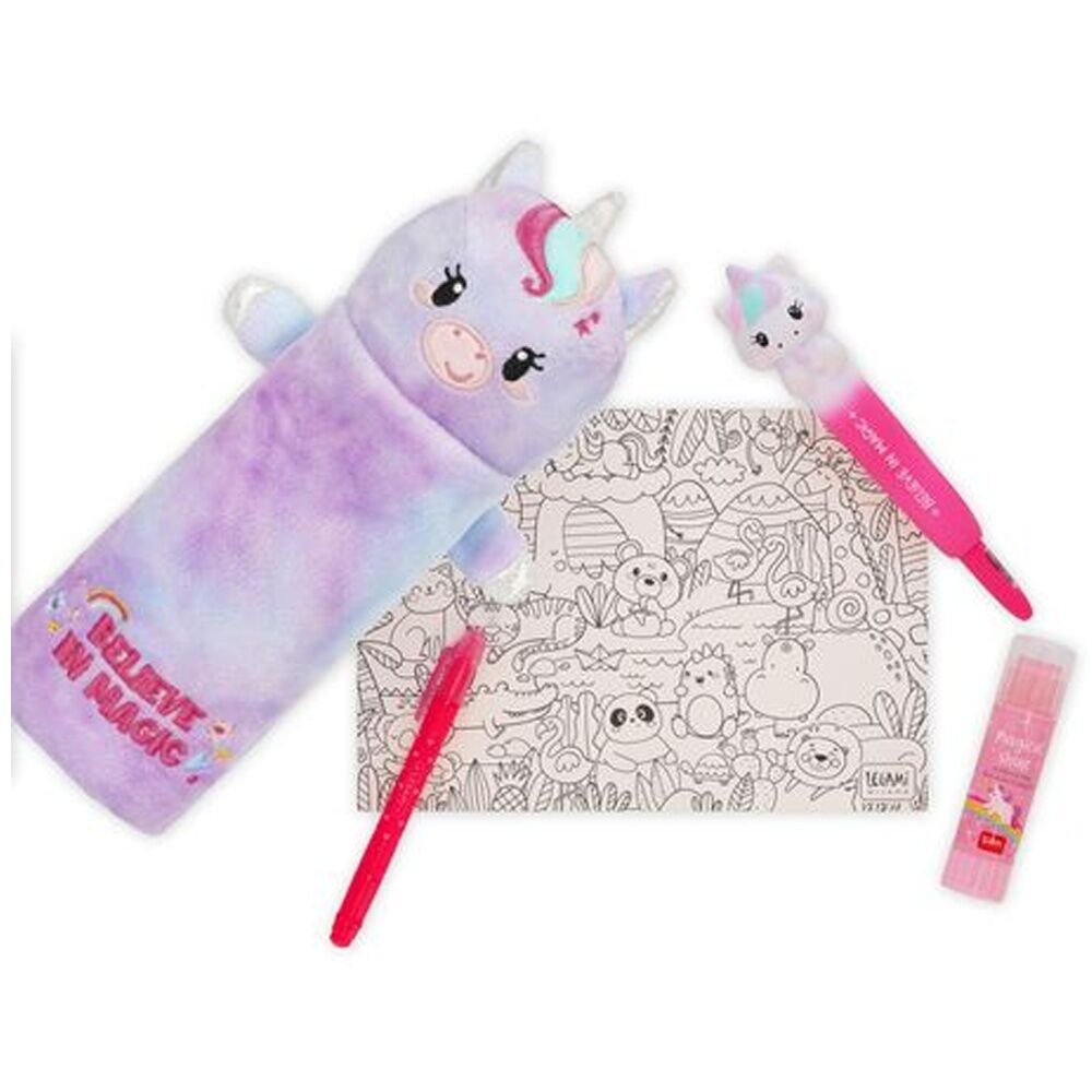 Legami Plush Pencil Case Unicorn Theme Super Soft w/Zip Kids Stationery 3y+ (2 Pack) — image 7