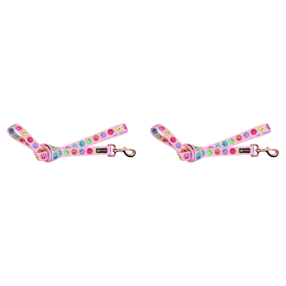 Eco-Pup Dog Walking Lead/Leash 120cm Wide 25mm Smiley (2 Pack)