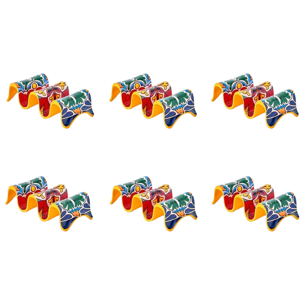 Prepara Melamine Multiple Tortilla Taco Serving Holder Stand 18cm Yellow (6 Pack)