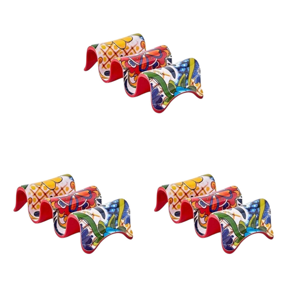 Prepara Melamine Multiple Tortilla Taco Serving Holder Stand 18cm Red (3 Pack)