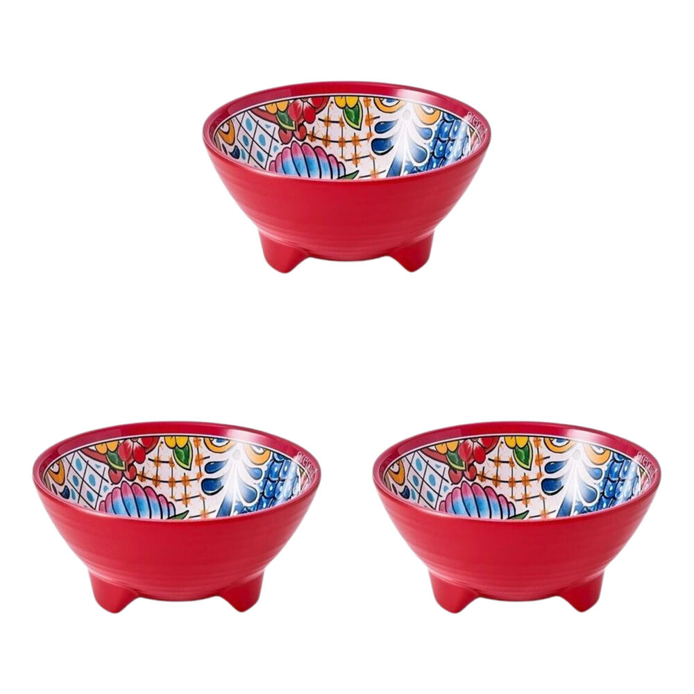 Prepara Melamine Tortilla Taco Party Serving Dip Bowl 6in Red (3 Pack)