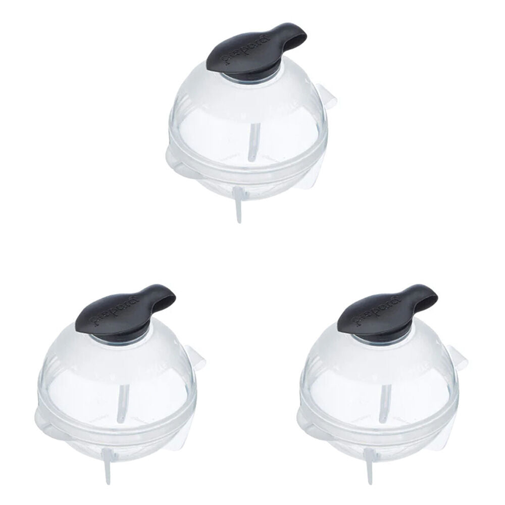 Prepara Jumbo Slow-Melting Cocktail Drink Ice Ball Sphere Mould 7.8cm Black (3 Pack)