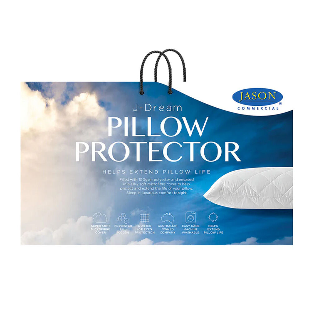 Jason Commercial J-Dream Quilted Soft Pillow Protector Standard 48x73cm White
