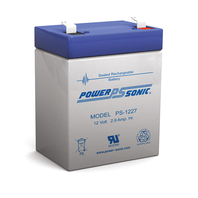 Power Sonic PS1227 12V 2.9AH Rechargeable Battery F1 Terminal Sealed Lead Acid — image 2