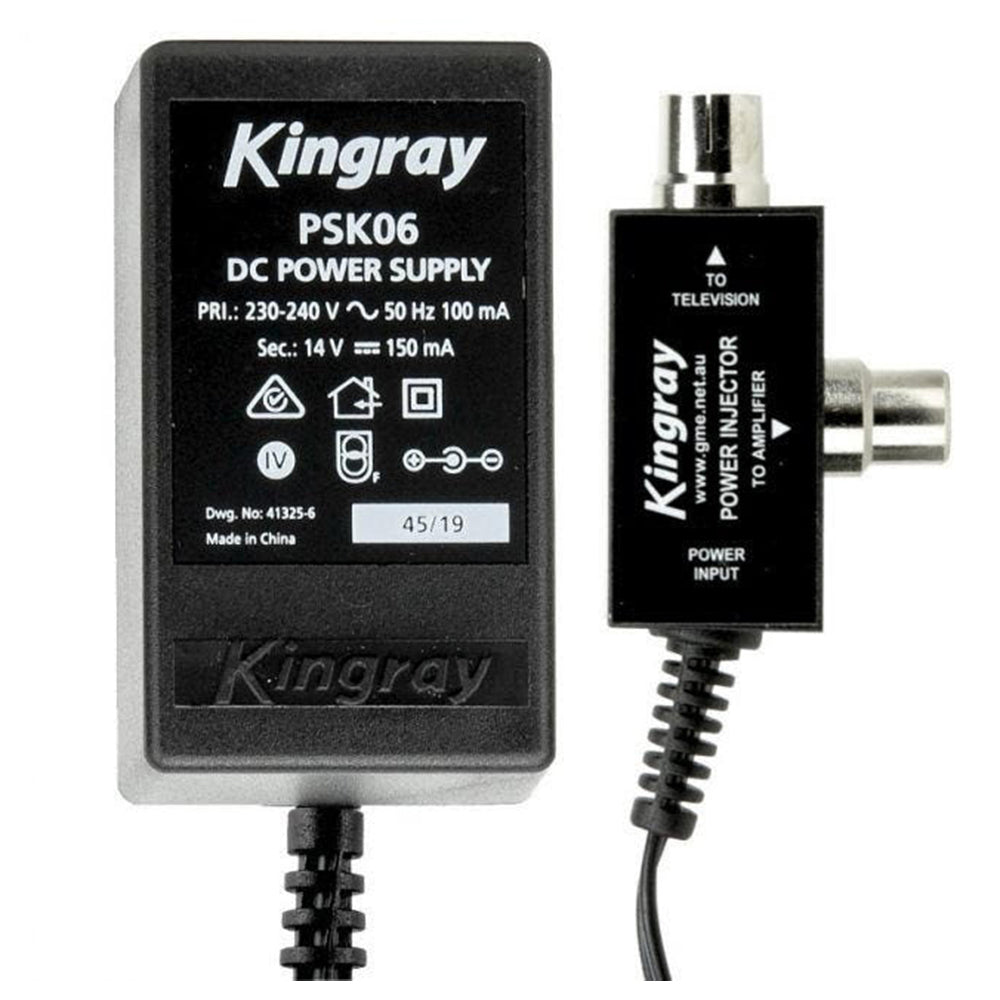 Kingray 14V DC 150MA Power Supply PAL TYPE for Uhf/vhf Antenna Filter