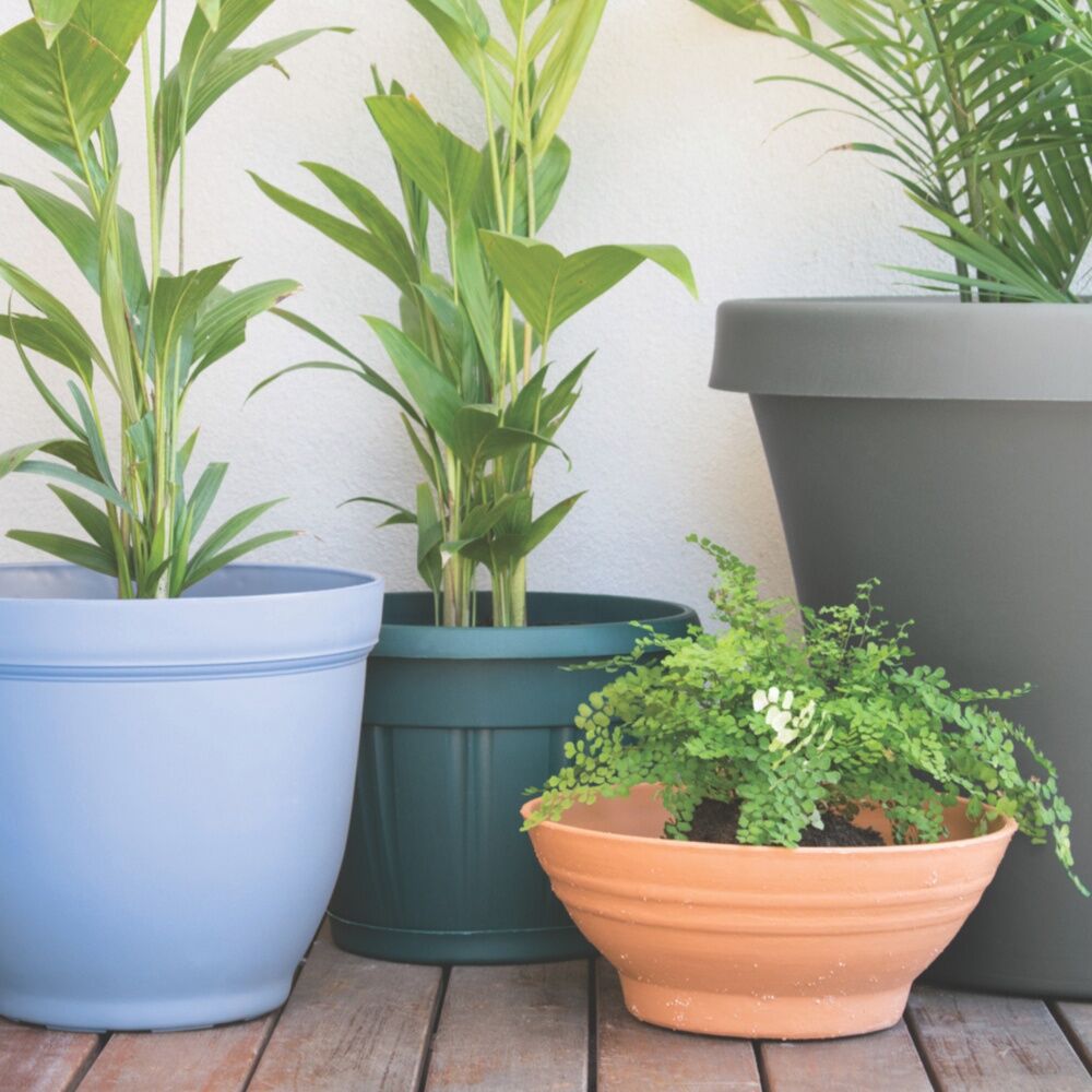 Homeleisure Pot & Saucer 425mm Green Outdoor Garden (2 Pack) — image 2
