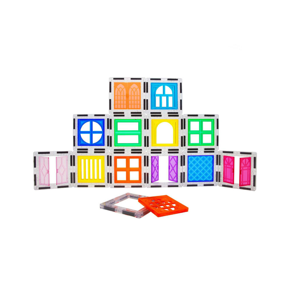 Picasso Tiles Magnetic Tile Operable Door & Window Kids Toy Set 3y+ (30 Pieces)