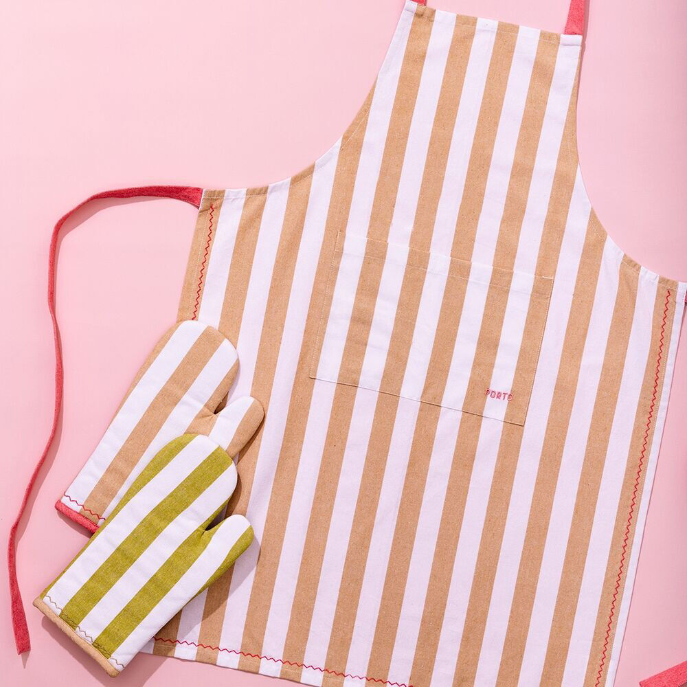 Porto Lola Polycotton Chef Apron w/ Front Pocket Home/Kitchen Cooking Almond — image 2