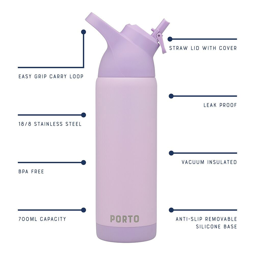Porto Atlas Vacuumed Insulated Water Bottle Portable Travel Flask 700ml Lilac — image 5