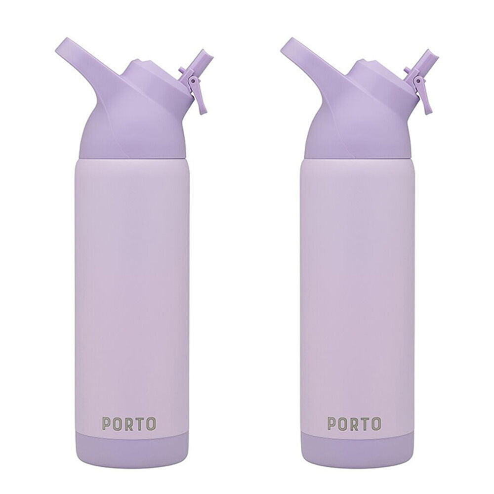 Porto Atlas Vacuumed Insulated Water Bottle Portable Flask 700ml Lilac (2 Pack)