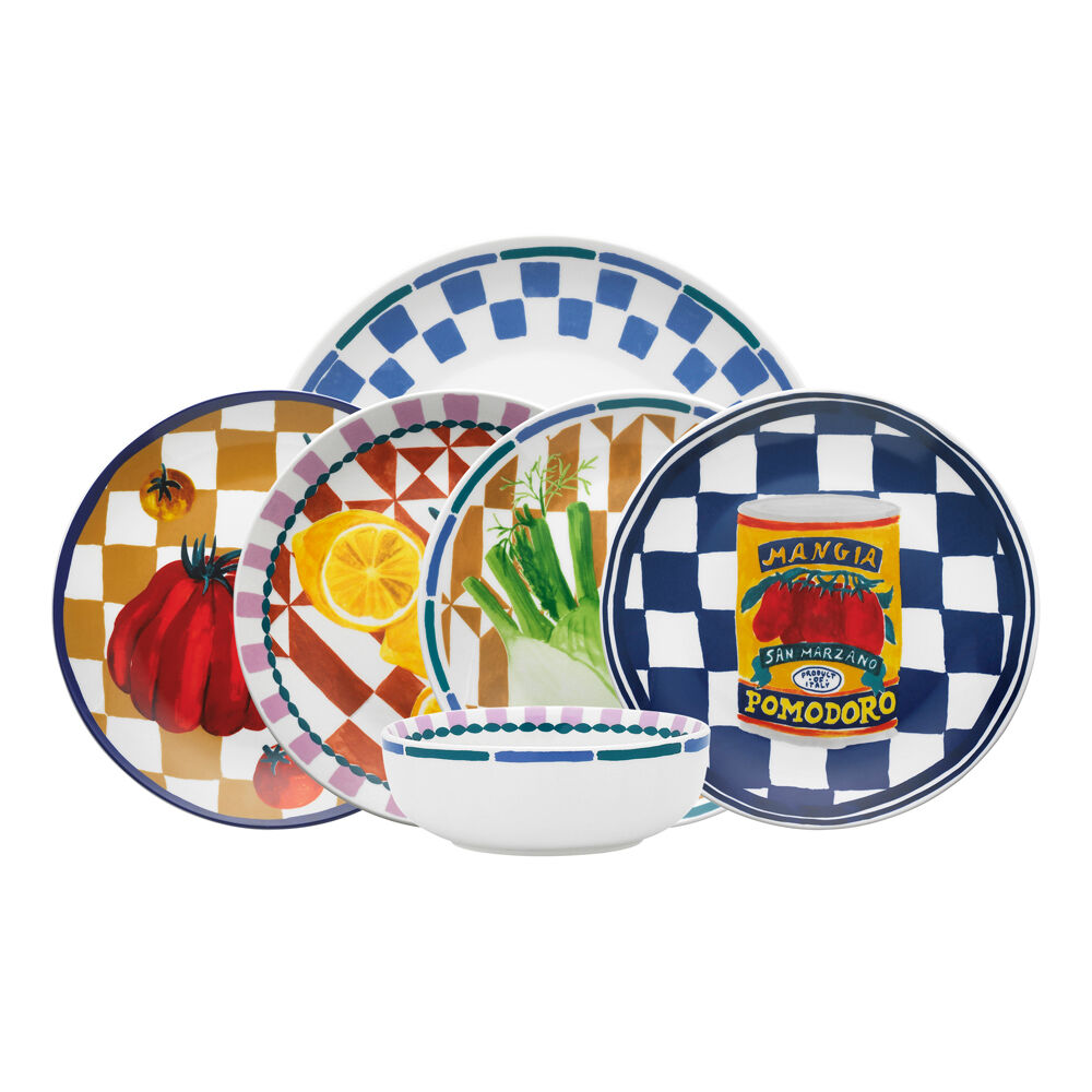 Porto Valentina Porcelain Dinner Set Food Serving Plate/Bowl Tableware (12 Pieces)