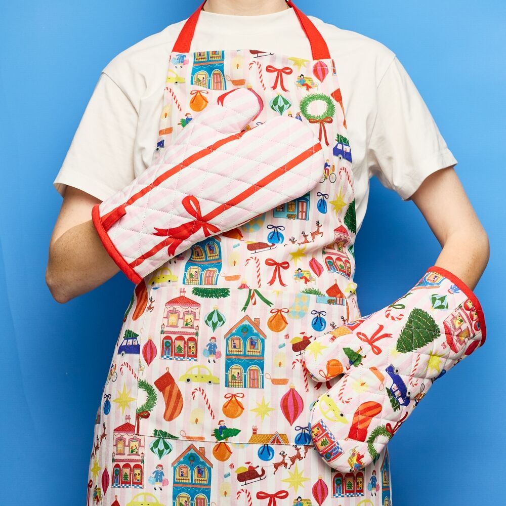 Porto 100% Cotton Night Before Oven Mitts 32x18cm Multi-Coloured (2 Pieces) — image 2