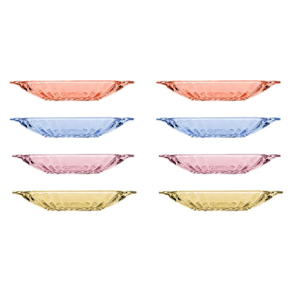 Porto 4pc Porto Soda Lime Glass Banana Split Dishes 150ml Citron, Ruby, Sky, Rose (2 Pack)