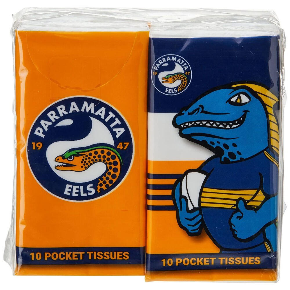 NRL Soft & Absorbent Pocket Size Travel Portable Tissues Eels Mascot (4 Pieces)