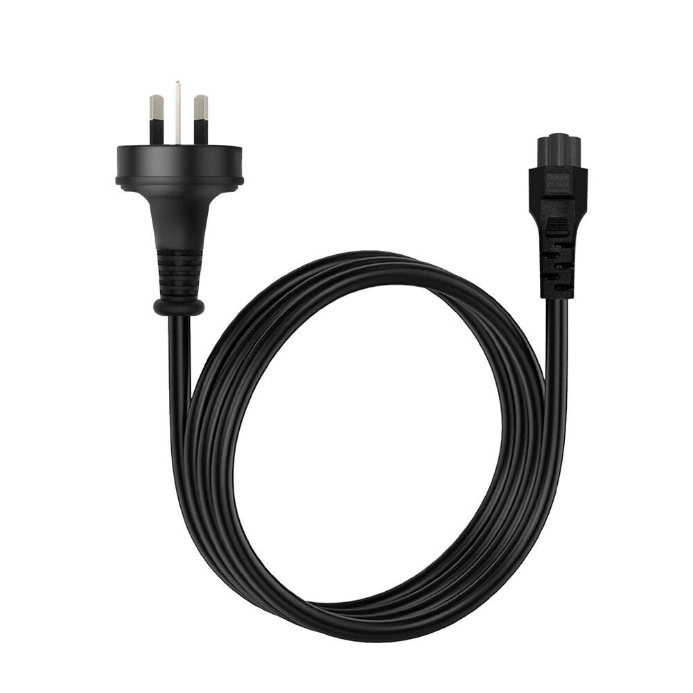 Cruxtec PTM-75-1MBK 3 Pin AU Male to Female IEC-C5 Power Cable 1m Black