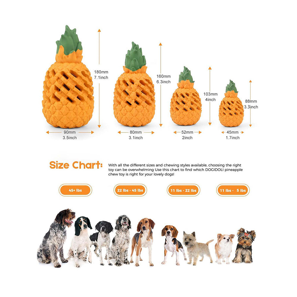 Petopia Ultra Tough 9cm Rubber Pawsome Pineapple Dog Toy Chew Treat Mini Orange — image 3