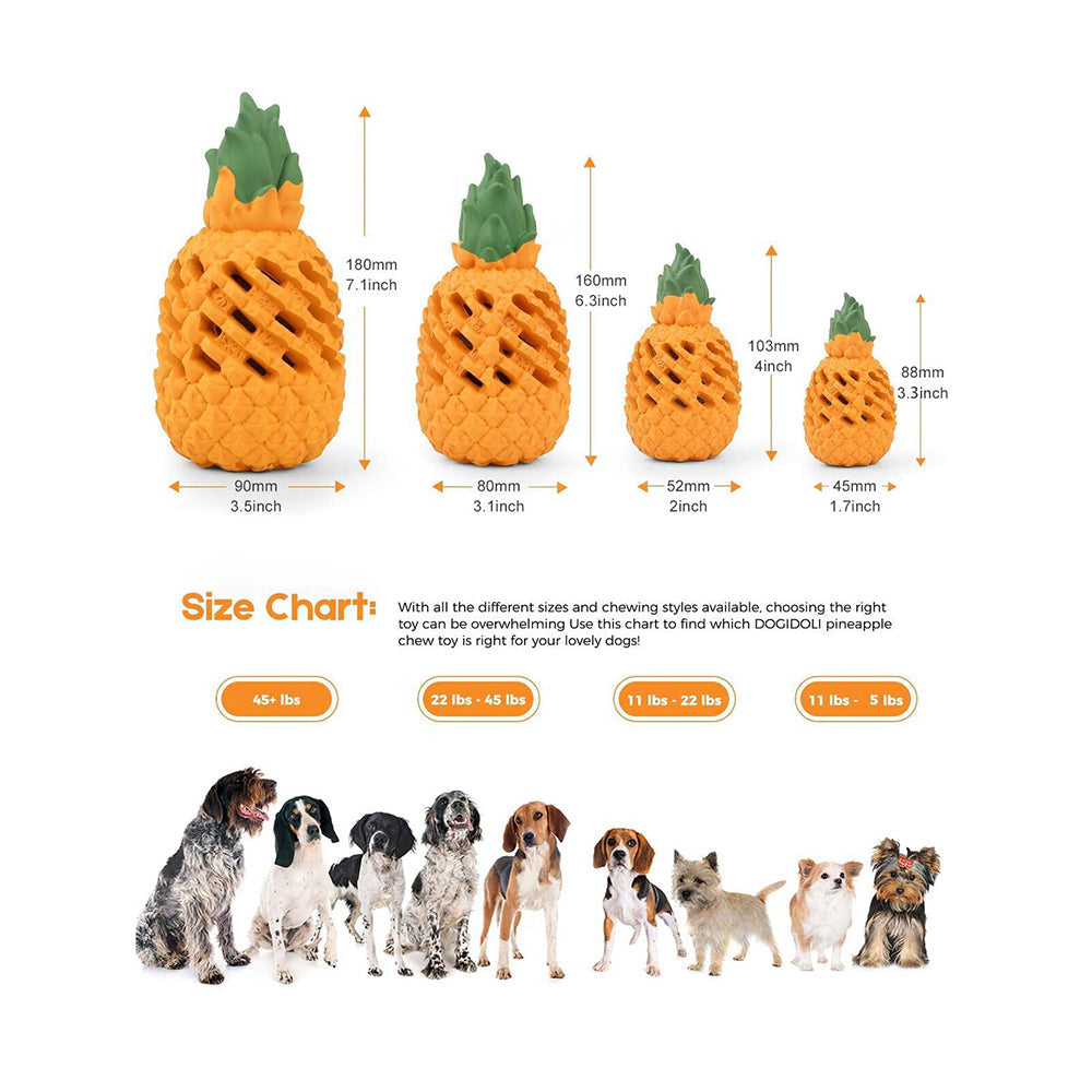 Petopia Ultra Tough 10cm Rubber Pawsome Pineapple Dog Toy Small - Orange (2 Pack) — image 4