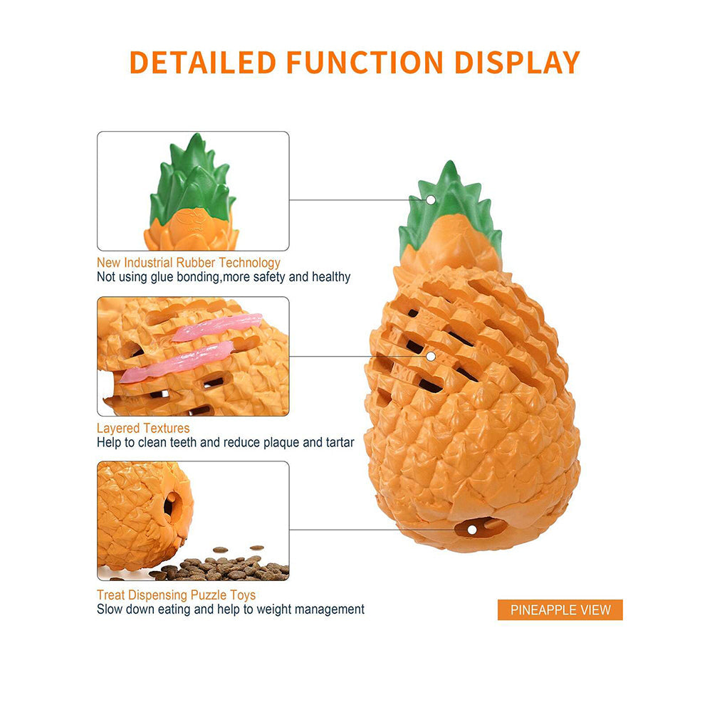 Petopia Ultra Tough 10cm Rubber Pawsome Pineapple Dog Toy Small - Orange (2 Pack) — image 5