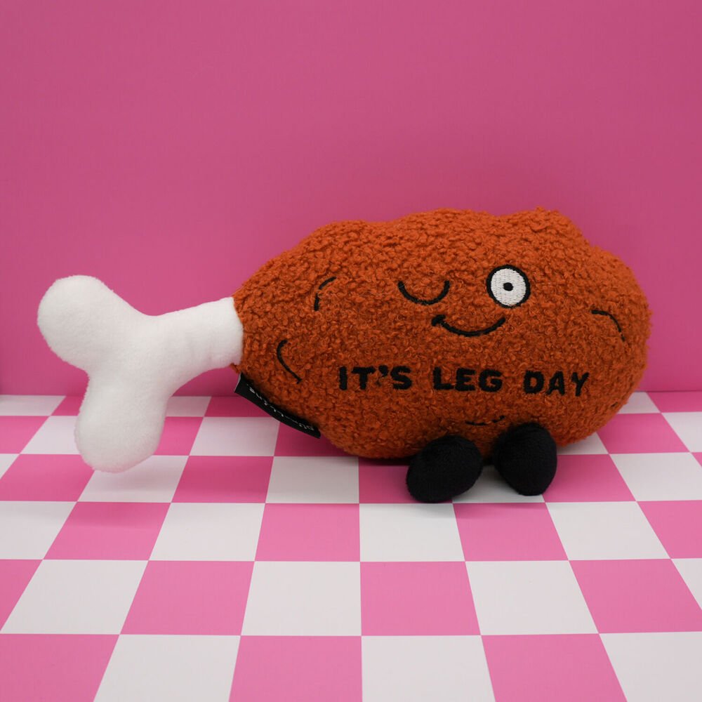 Punchkins Chicken Leg It's Leg Day Novelty Fitness Plush Toy 18cm Brown 8y+ — image 2