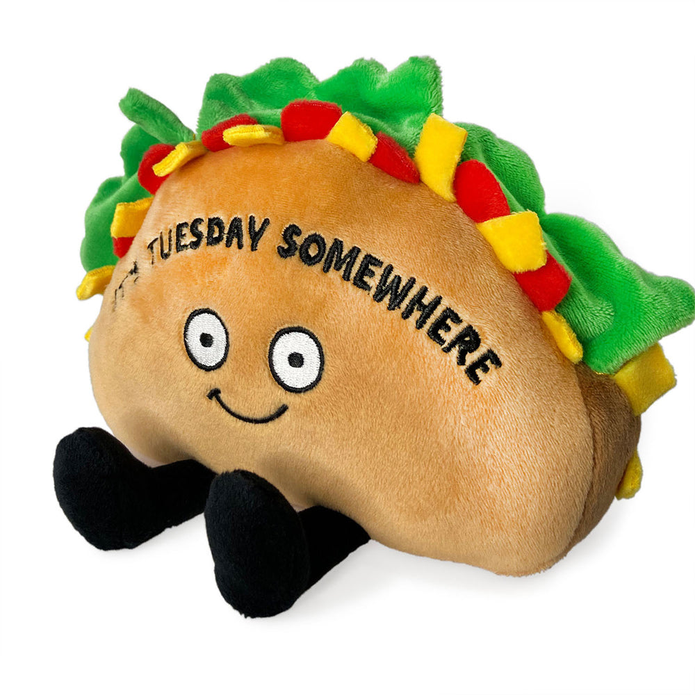 Punchkins It's Tuesday Somewhere Taco Plush Stuffed Cuddle Toy Plushies 20cm