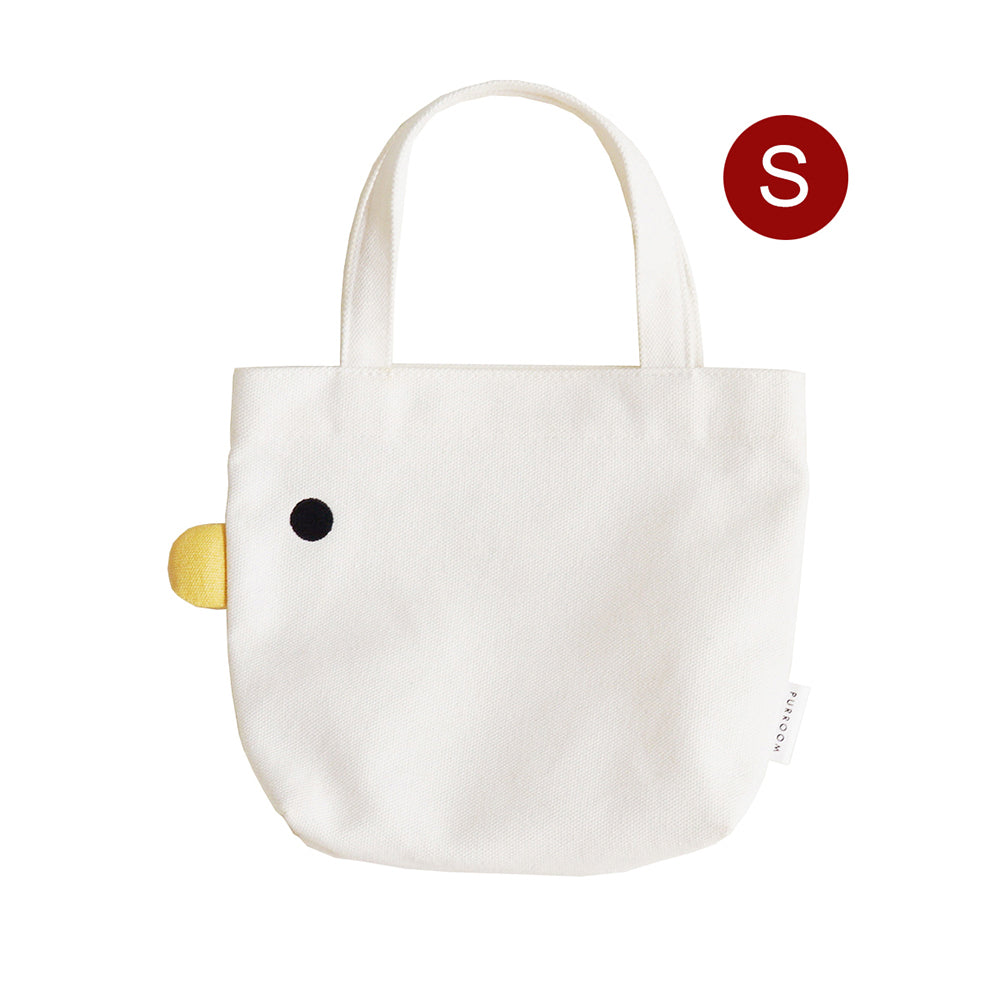 Purroom 23x21cm Cotton/Canvas Chick Women Tote Bag Travel Handbag Small White