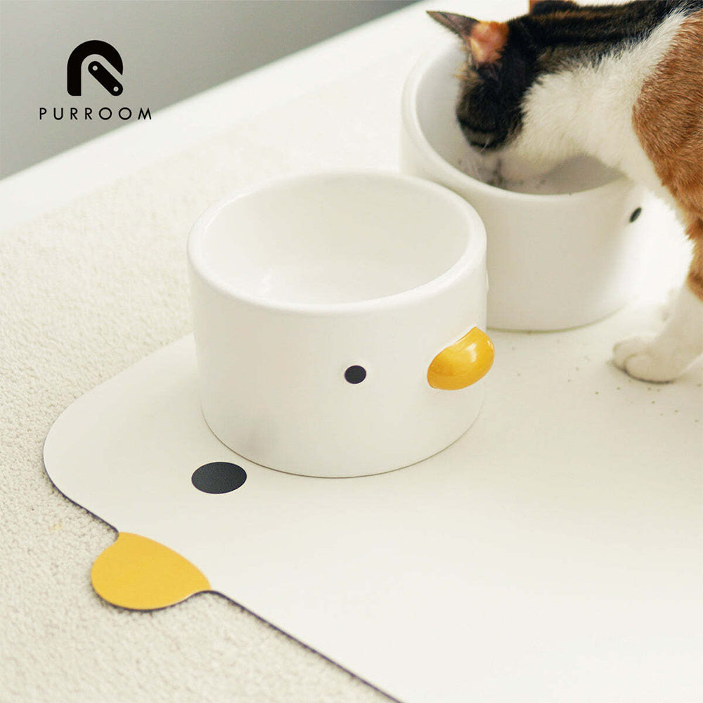 Purroom 21cm Waterproof Cat/Dog Pet Chick Meal Mat Anti-Slip Pad Medium White — image 5