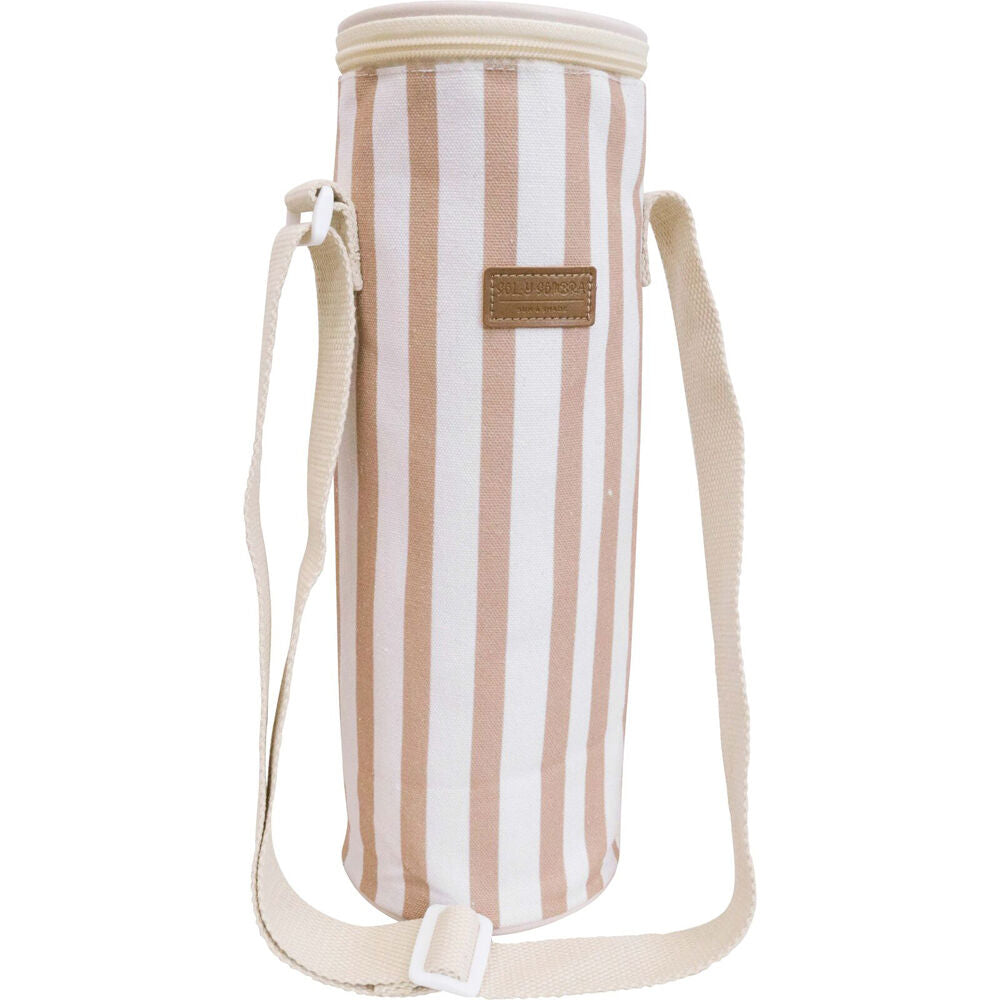 LVD 12x33cm Pink/White Stripes Sand Insulated Canvas Wine Cooler Bag