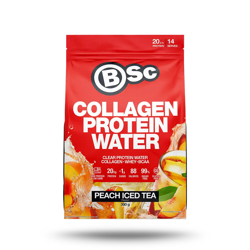 BSc 350g Peach Iced Tea Collagen Protein Water Drink Mix Post Workout