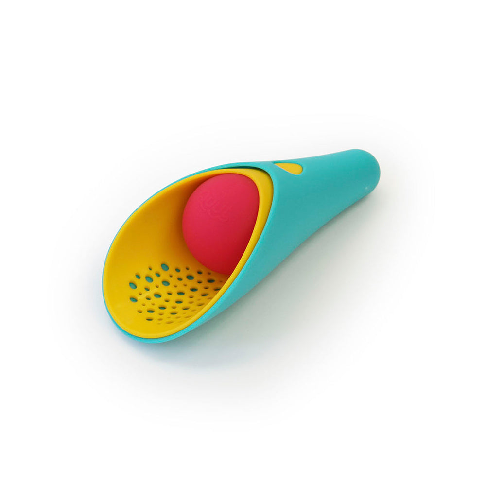 Quut Cuppi 15.6cm Beach Toys Shovel/Sieve/Ball for Kids Lagoon Green/YL/RD (3 Pieces)