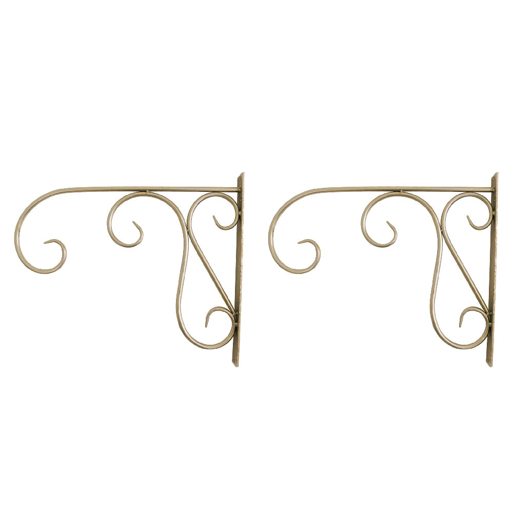 LVD Metal XL Lantern Wall Bracket/Holder Hanging Garden/Patio Decor 45cm GLD (2 Pack)