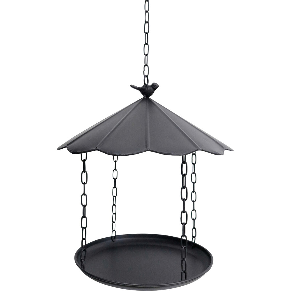 LVD Metal Bird Feeder Round Hanging Garden/Yard Outdoor Decor 31cm Black