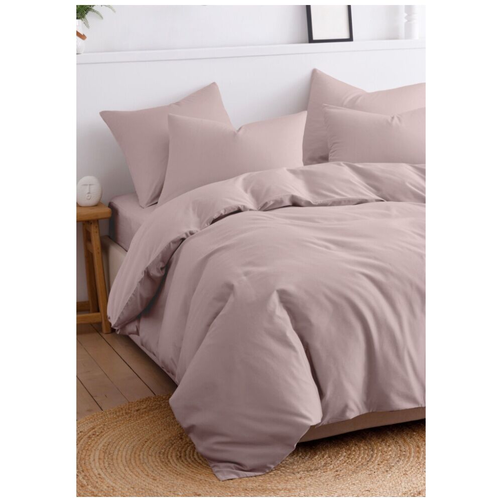 The Lighthouse Washed Cotton Quilt Duvet Cover Bedding Set Bed Pink