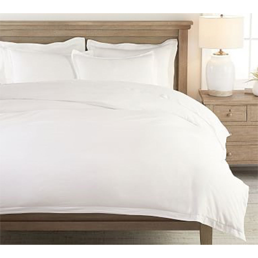 Jason Commercial Super King Bed Crisp Quilt Cover Tailored 270x240cm WHT 160GSM