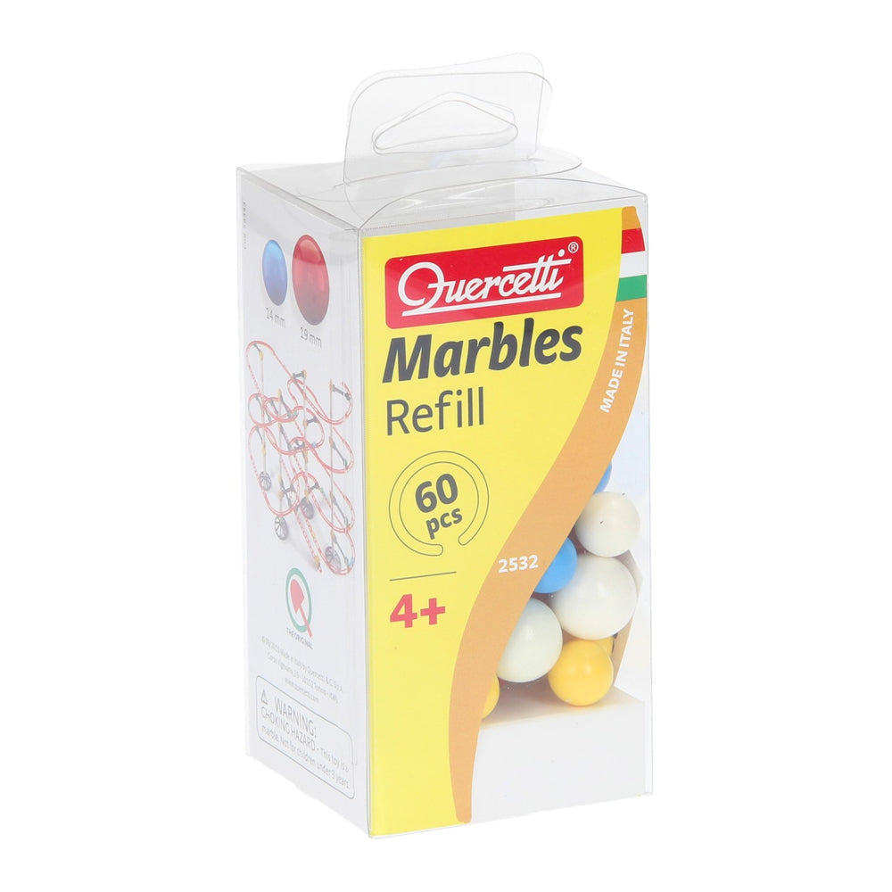 Quercetti Marbles Refill kids/Children Educational Toy 1.4cm & 1.9cm 4y+ (60 Pieces)