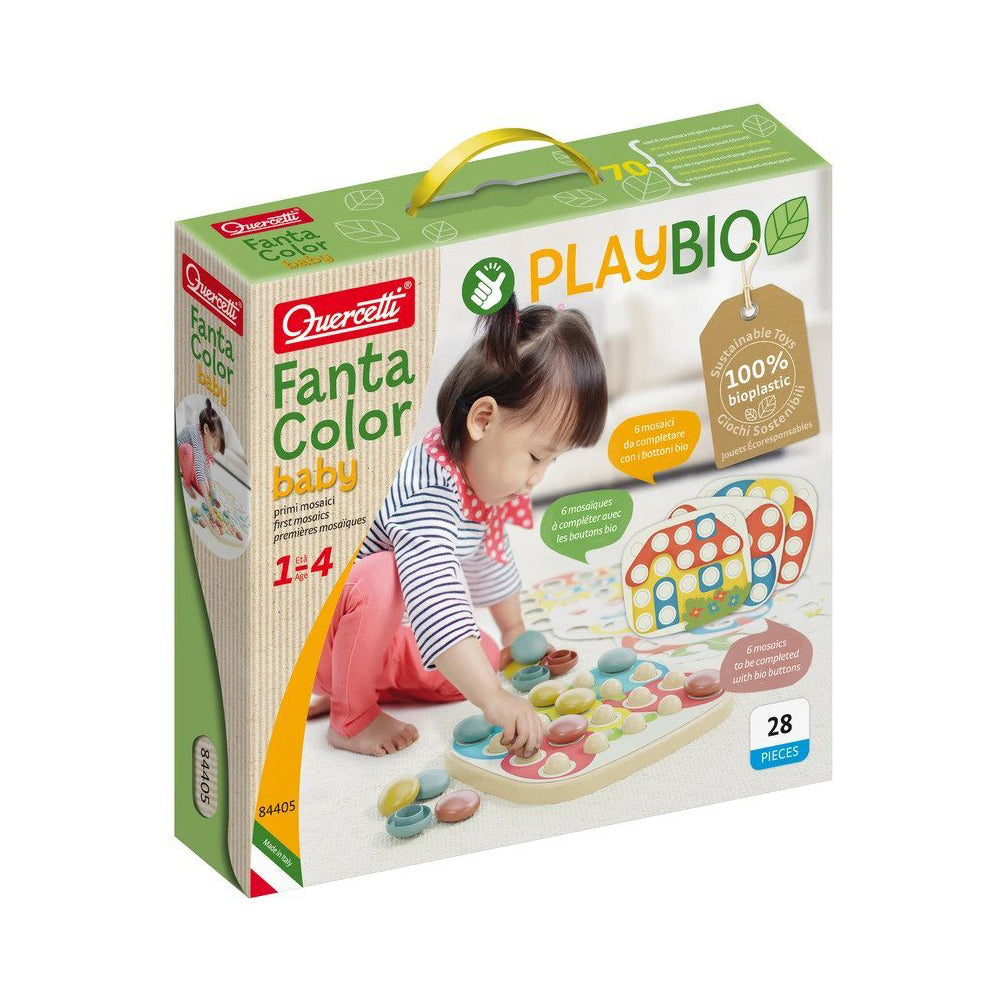 Quercetti FantaColor Baby Bio Kids Educational Toy w/ Coloured Buttons 1-4y (28 Pieces) — image 2
