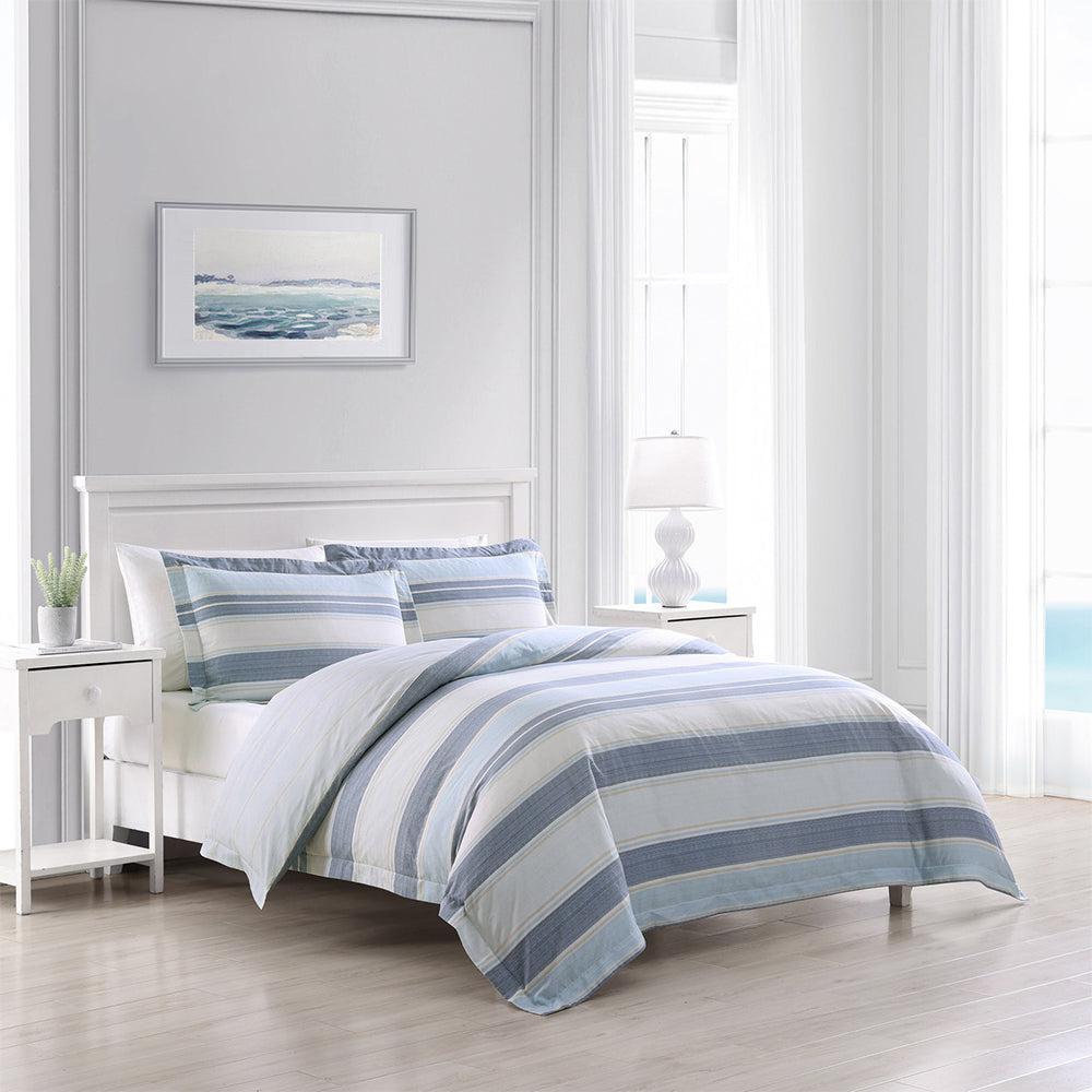 Tommy Bahama Super King Size Serenity Cotton Quilt Cover w/Pillowcase Set Blue — image 2