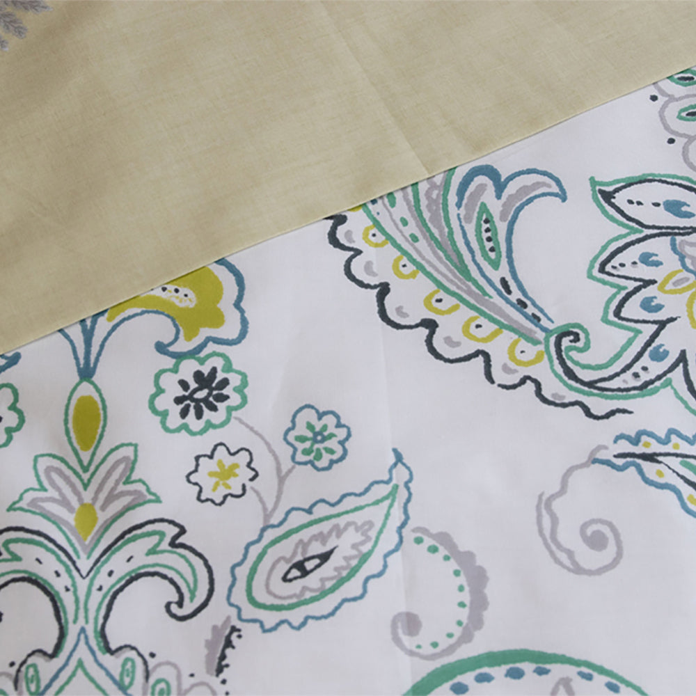 Ardor Size Yarmin Cotton Quilt Cover w/Pillowcase Set Bedding White/Blue — Single