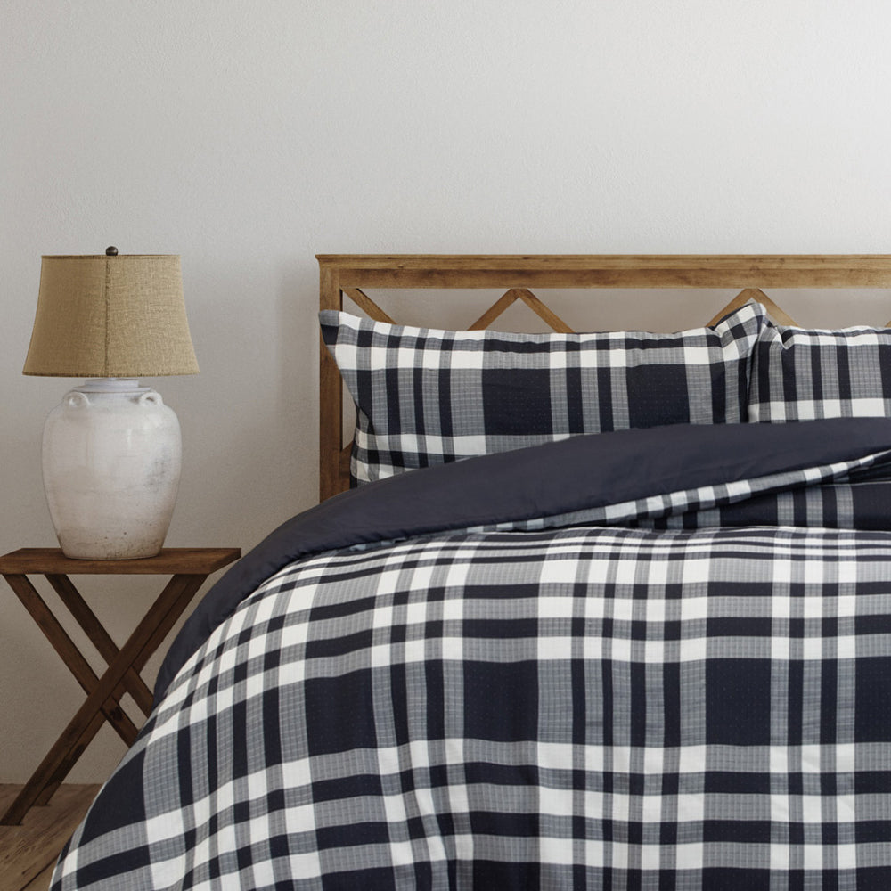 Ardor Boudoir Ronan Yarn Jacquard Polyester Quilt Cover/Set Set Navy — image 2