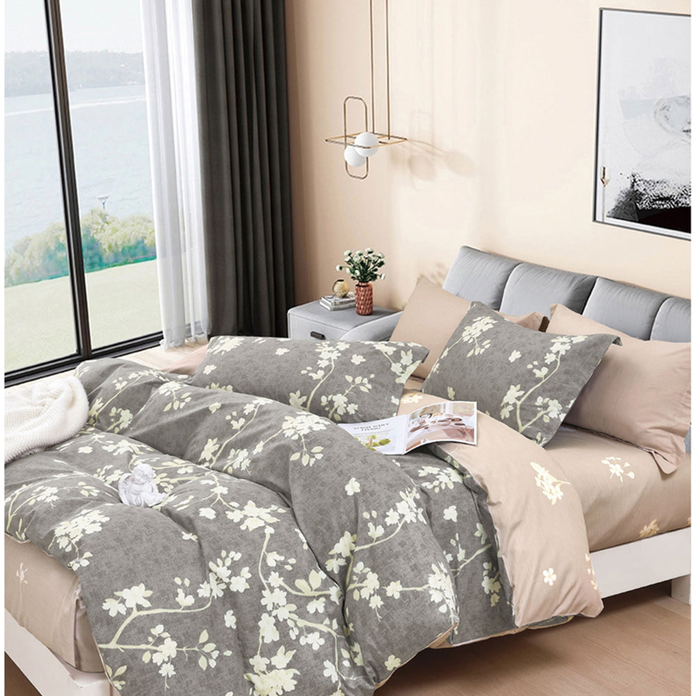 Ardor Amesbury Quilt Cover Set Cotton Home Bedding Brown