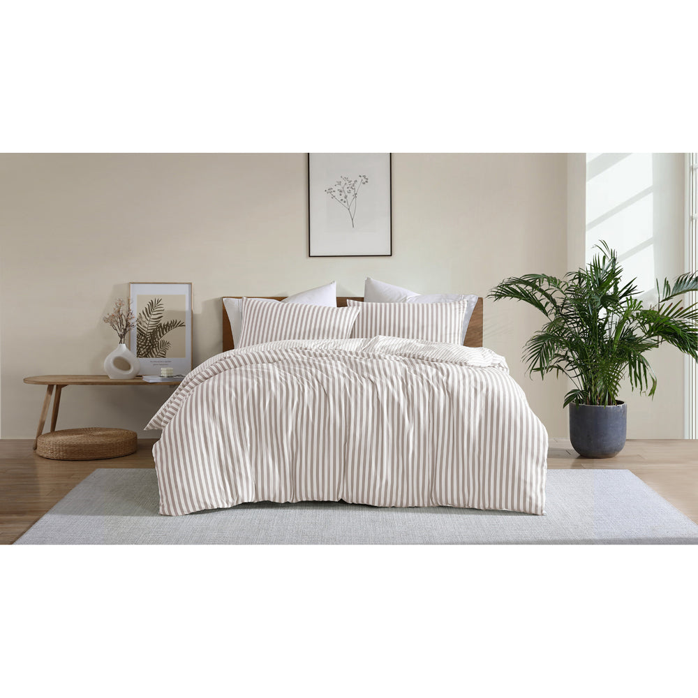 Ardor Boudoir Frankie Stripe Quilt Cover Set Natural