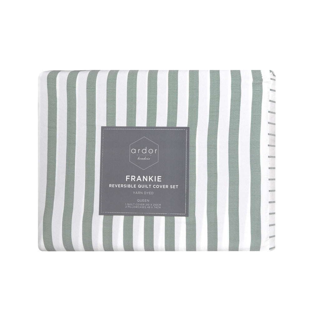 Ardor Boudoir Frankie Stripe Quilt Cover Set Sage — image 4