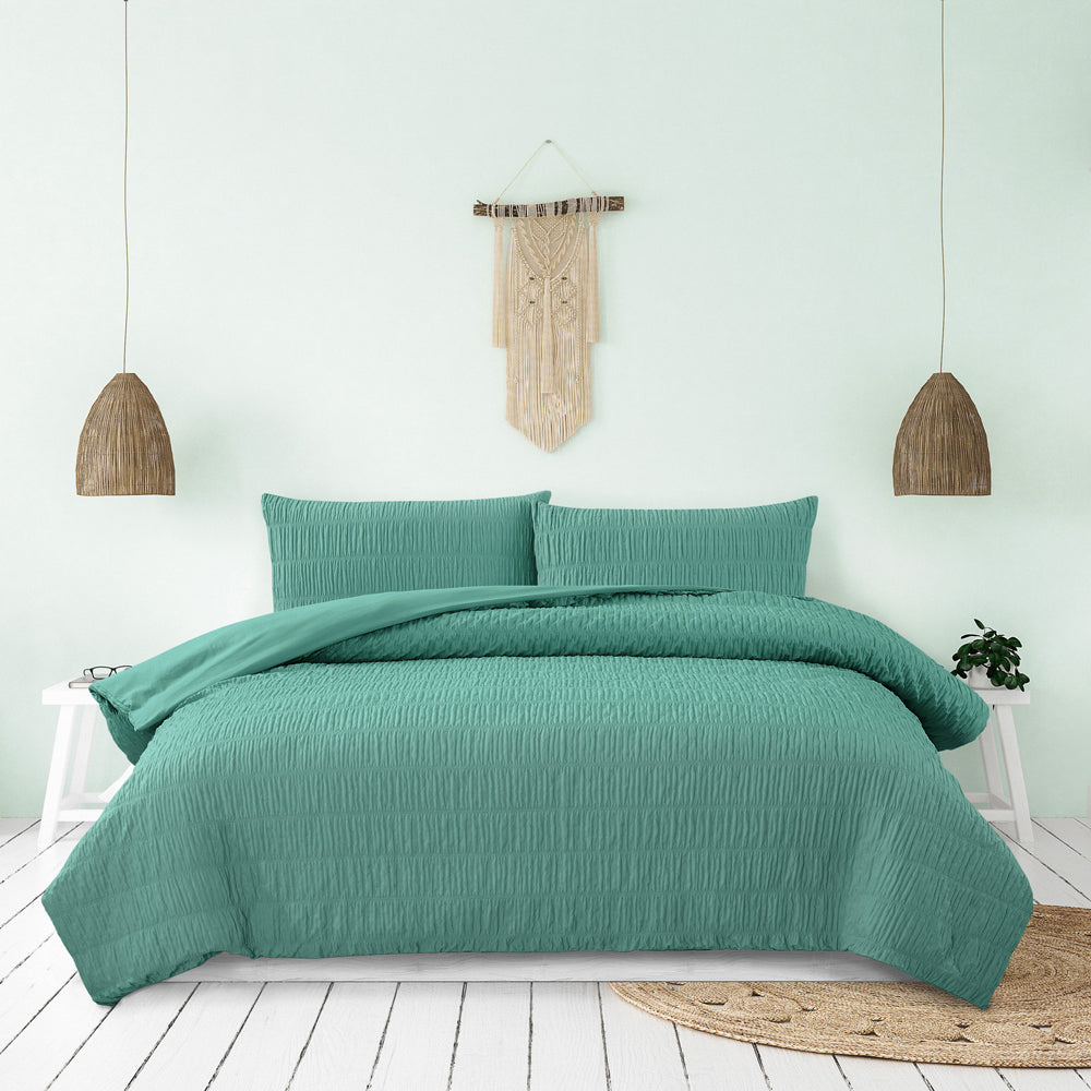 Ardor Boudoir Tuscan Ruched Polyester Quilt Set Teal