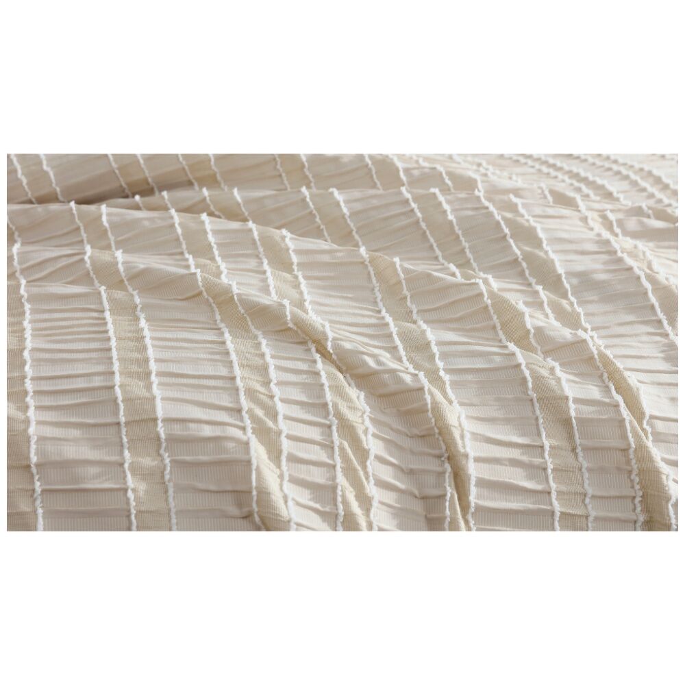 Ardor Soft Textured Stripe Miles Quilt Duvet Cover Set Yellow — image 2