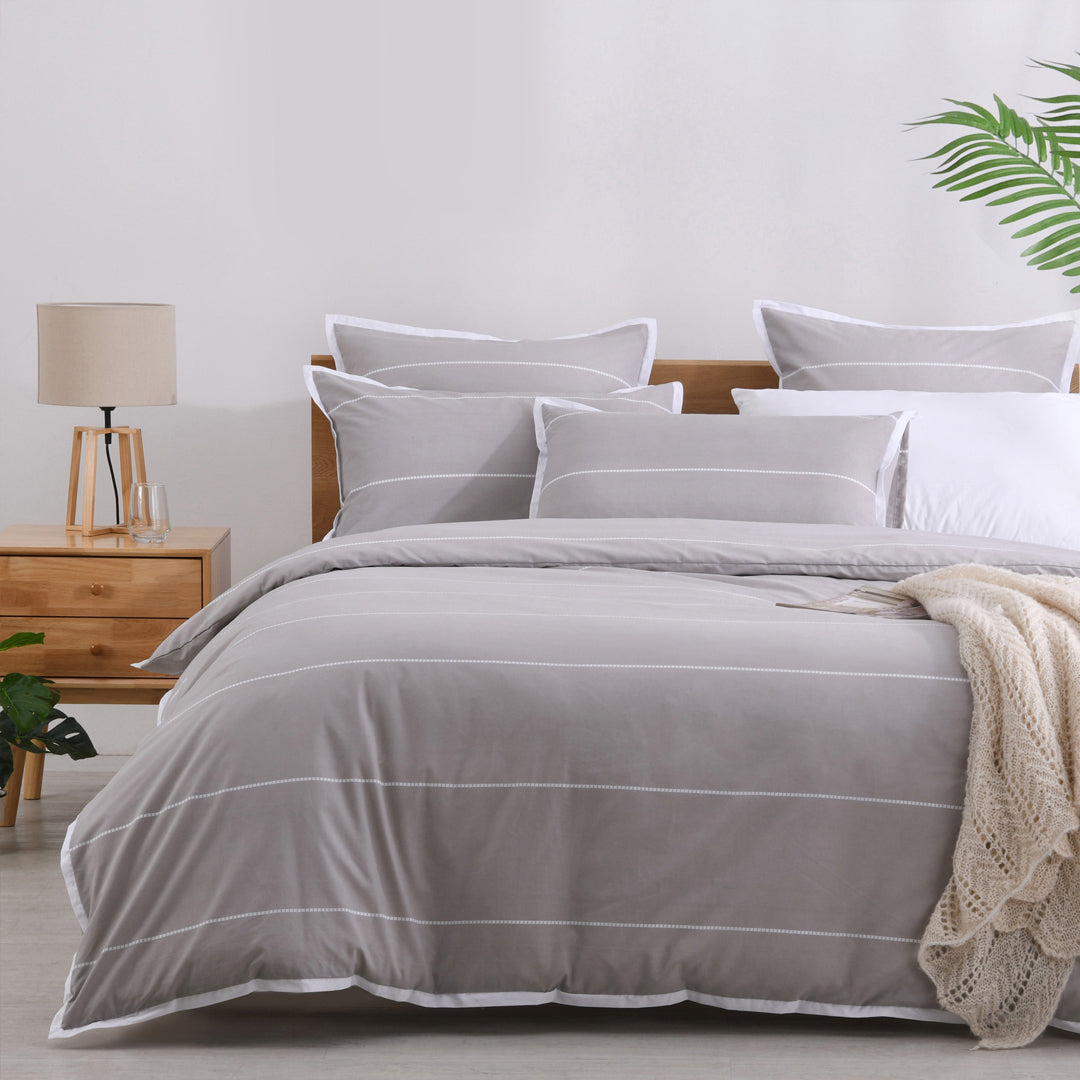 Jason Commercial King Single Bed Calista Printed Quilt Cover Set 160x210cm Hazel — image 2